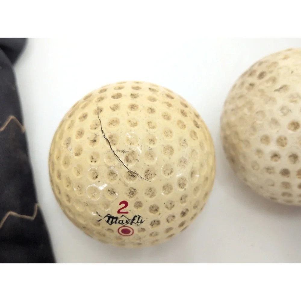 VTG Leather Golf Club Head Covers Guam Spalding Honor Dunlop Balls 3 4 WHG & CC
